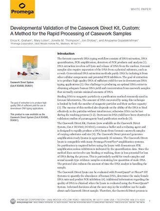 Casework Direct Developmental Validation WP108
